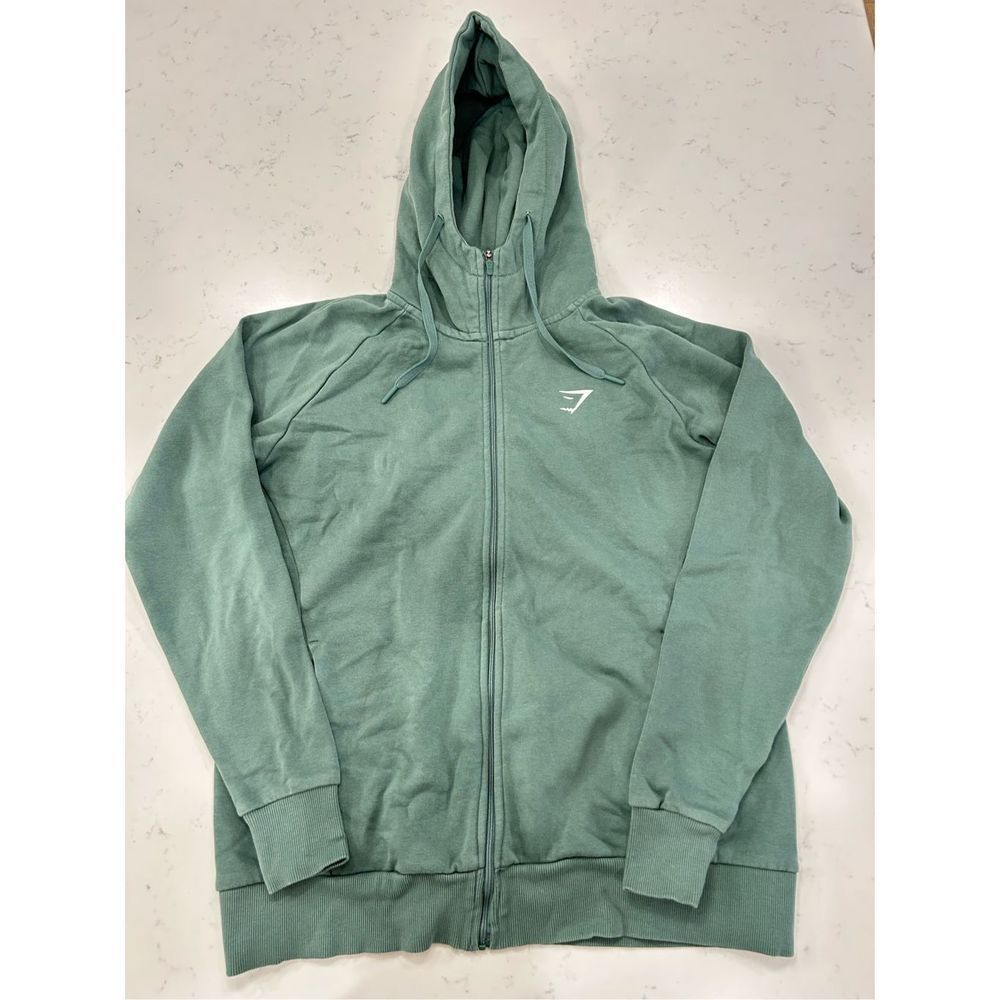 Gymshark women’s full zip training hoodie sweatshirt small green pockets
